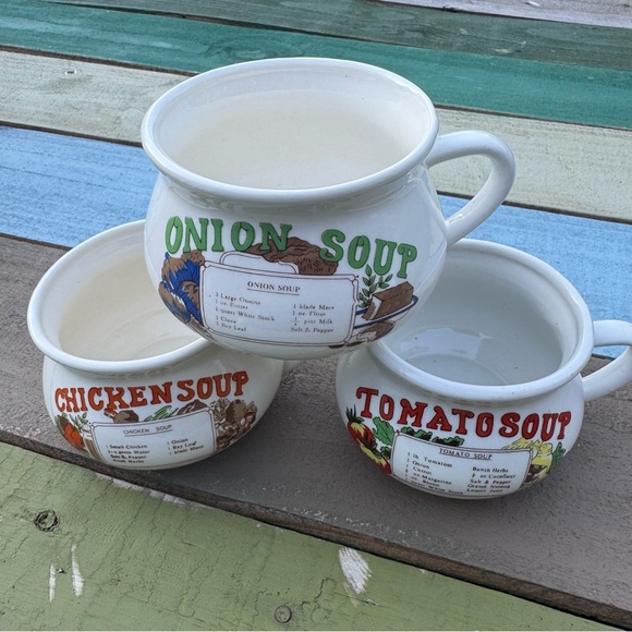 Vintage Recipe Soup Bowl Mug Set - Picture 1 of 11